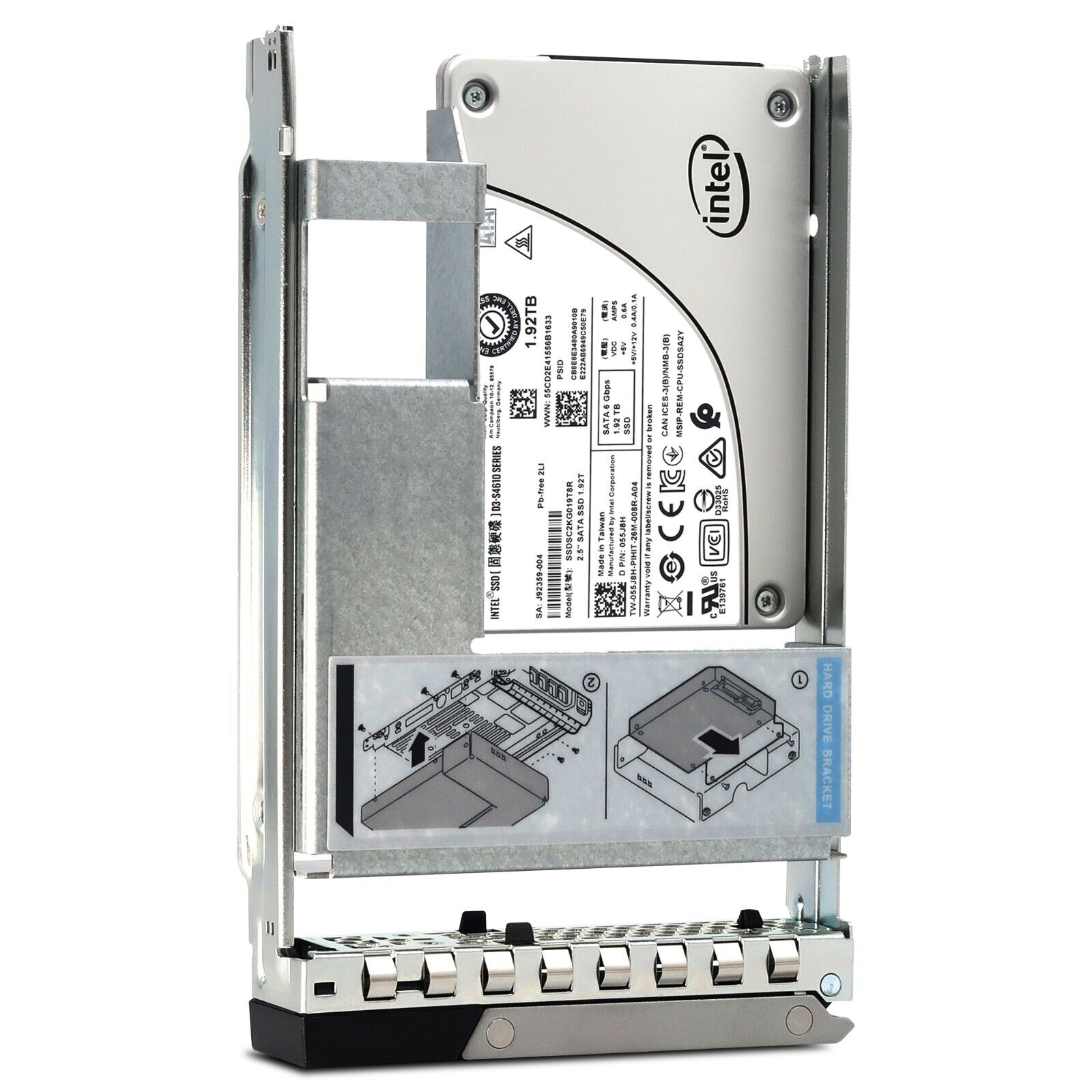 Dell G14 400-ASZK SSDSC2KG019T8R 1.92TB SATA 6Gb/s 3D TLC 3DWPD Hybrid 3.5in Recertified Solid State Drive