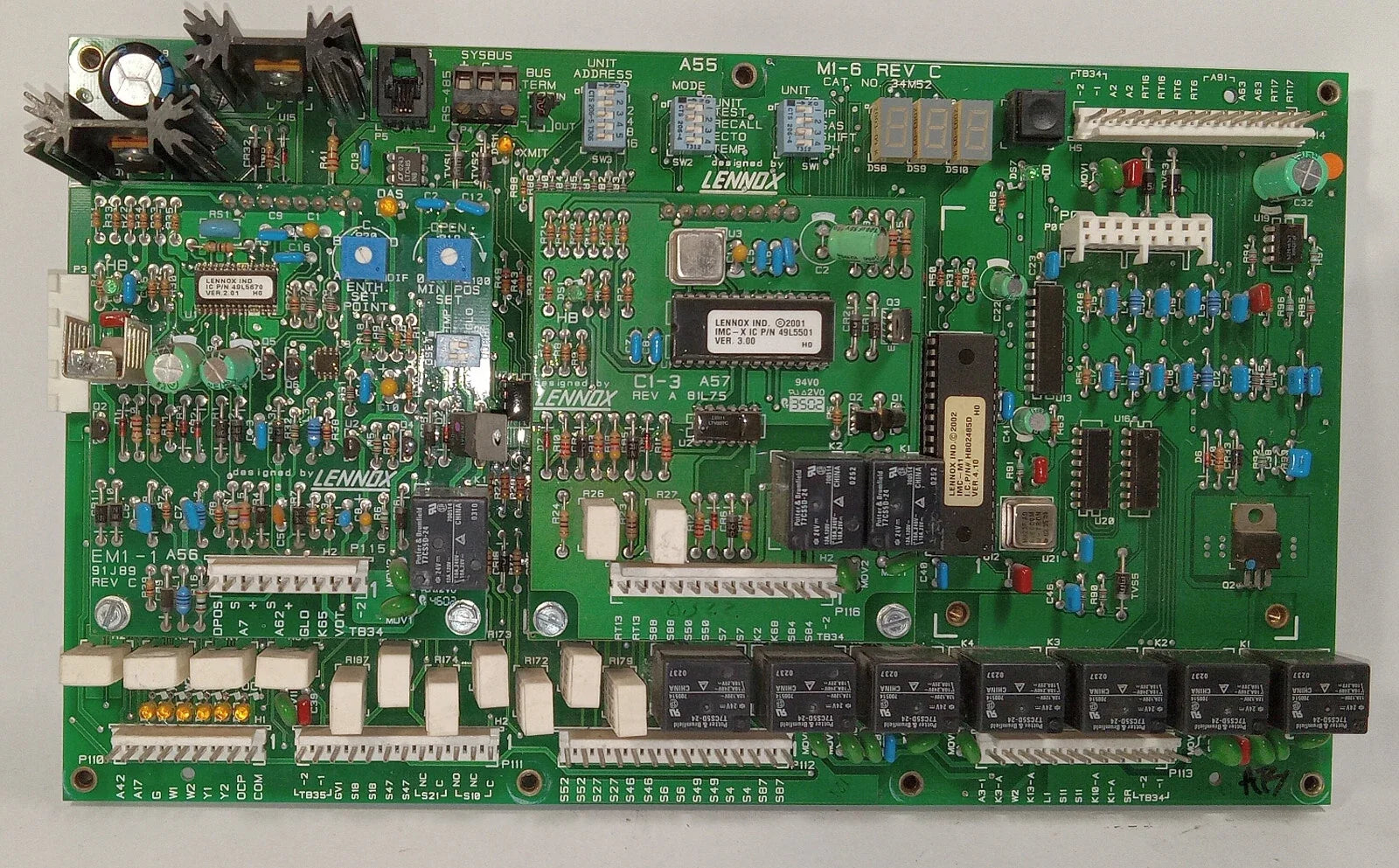 Lennox 34M52 Rooftop Control Board M1-6 Rev C for HVAC Units