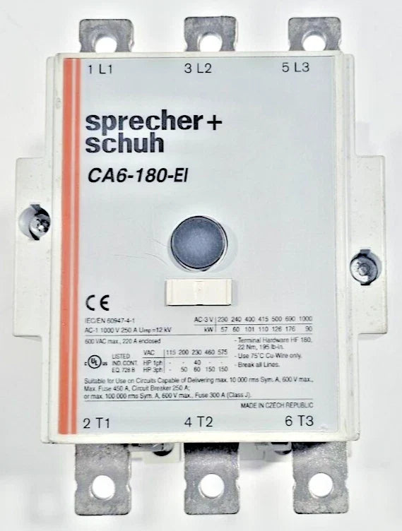 Sprecher + Schuh CA6-180-EI 250A Replacement Contact Kit for CA6 Series IEC Contactors