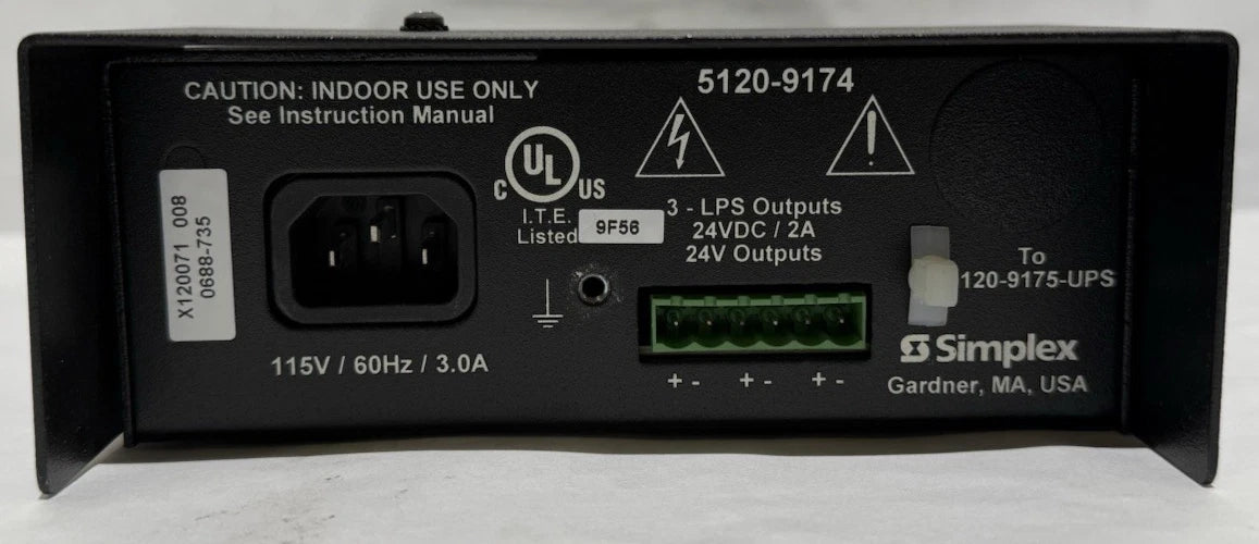 5120-9174 | Simplex 24VDC 6A Regulated Switching Power Supply