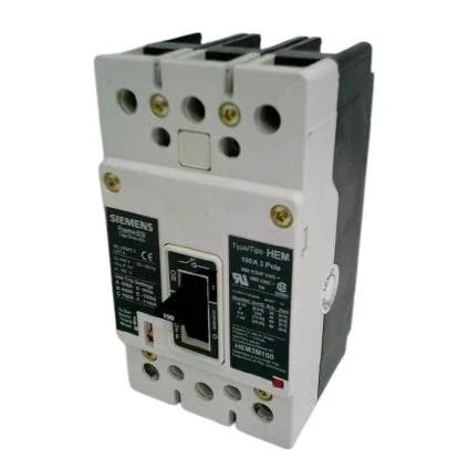 Siemens HEM3M100 3-Pole 100A Molded Case Circuit Breaker Type HEM 480V Bolt-On Instantaneous Trip