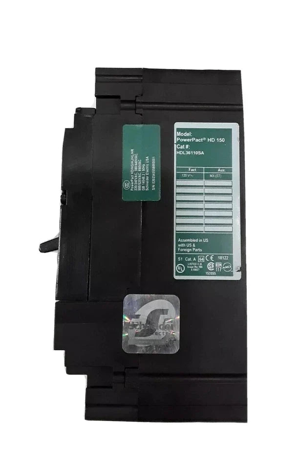 HDL36110SA | Schneider Electric 110A 3-Pole Molded Case Circuit Breaker 600V