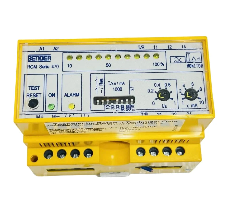 Bender RCMA475LY Residual Current Monitor 230VAC 30–500mA 18mm Sensor