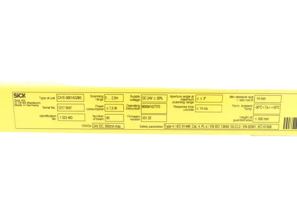 C41E-0601AG300 | SICK C4000 Micro Safety Light Curtain Receiver