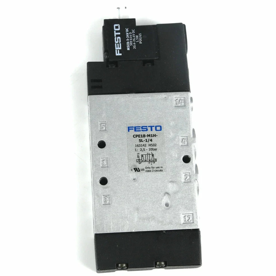 FESTO CPE18-M1H-5L-1/4 3/2-Way 24VDC Solenoid Valve G1/4 Monostable Pneumatic