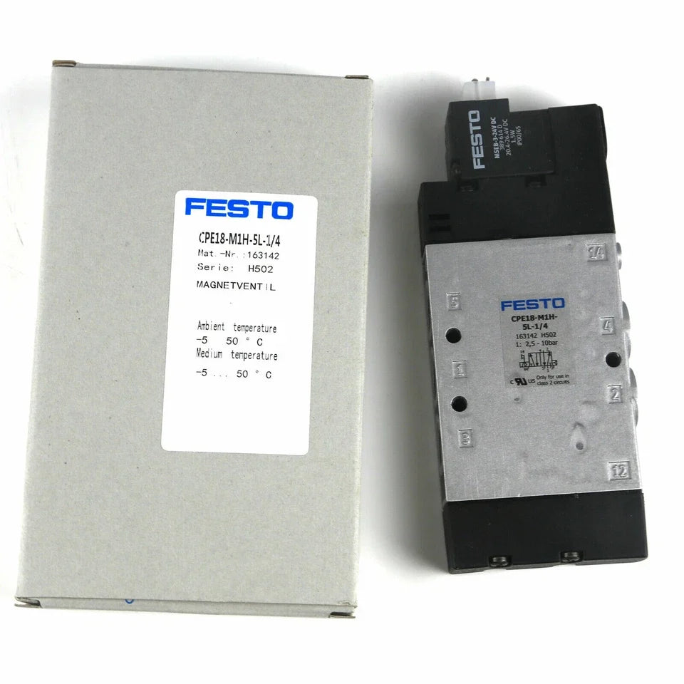 FESTO CPE18-M1H-5L-1/4 3/2-Way 24VDC Solenoid Valve G1/4 Monostable Pneumatic