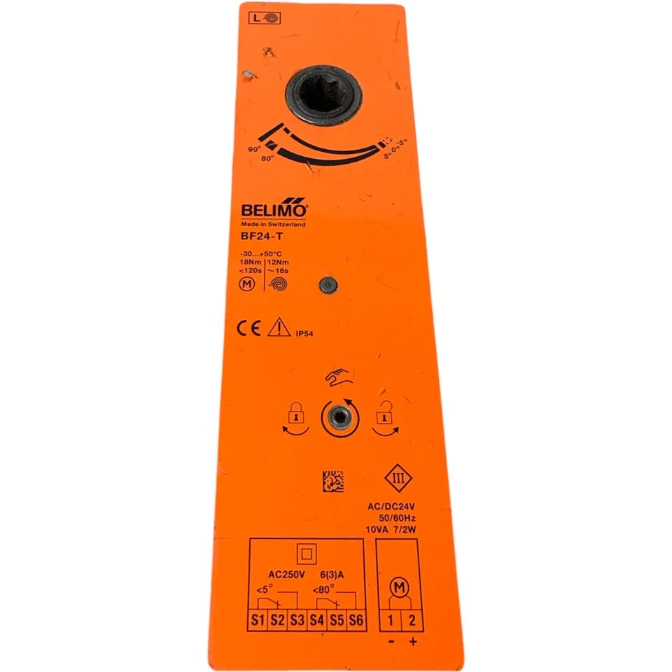 Belimo BF24-T 24V Spring-Return Fire & Smoke Damper Actuator with Dual Auxiliary Switches