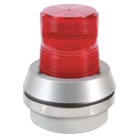 Edwards Signaling 51R-N5-40W 120 VAC Red Flashing Beacon with Shatter-Resistant Fresnel Lens