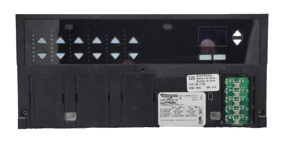 Lutron HQRJ-WPM-6D-120 HomeWorks QS 6-Zone Wireless Wallbox Power Module Dimmer