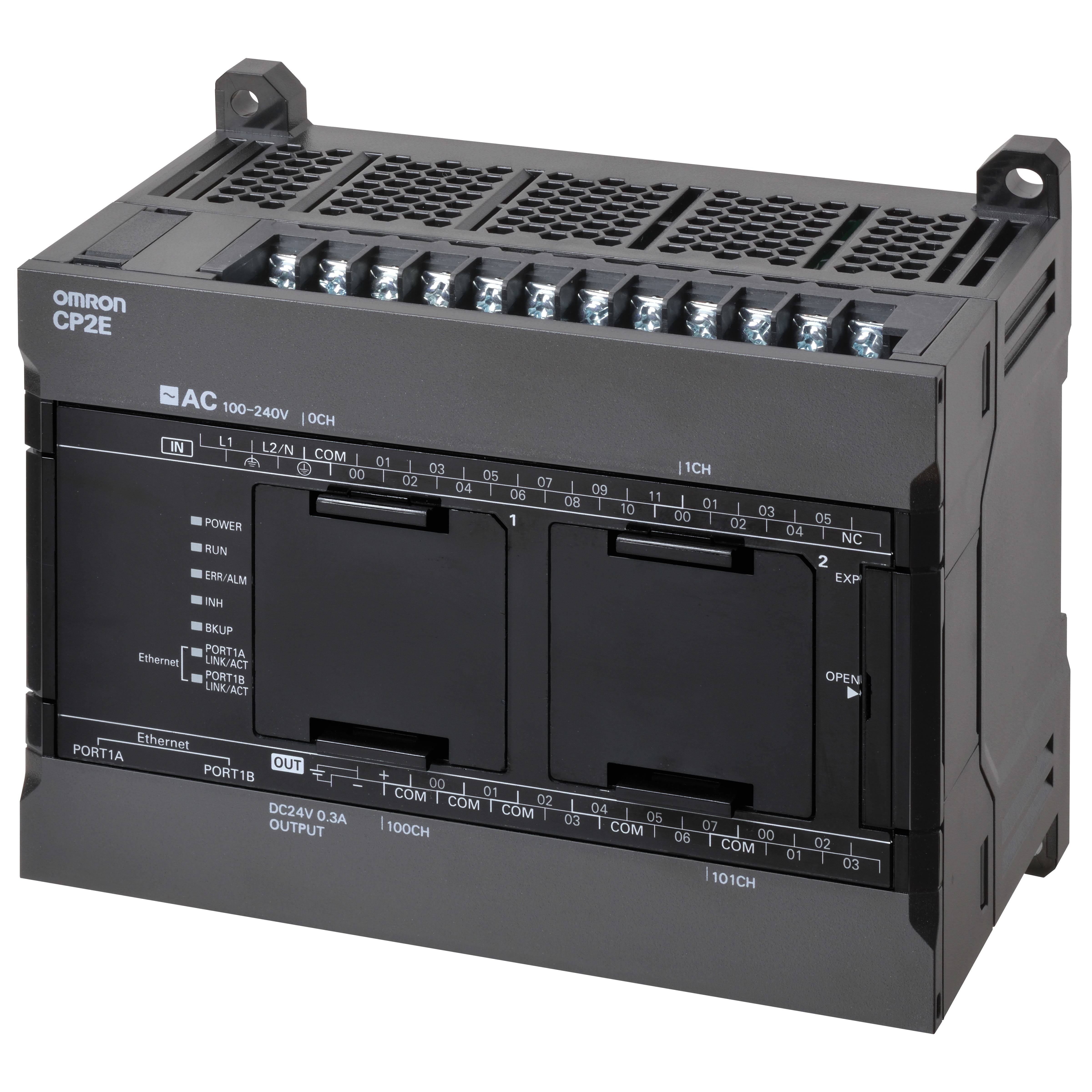 CP2E-N30DR-D | Omron CP2E PLC with Dual Ethernet, 18 Inputs and 12 Relay Outputs