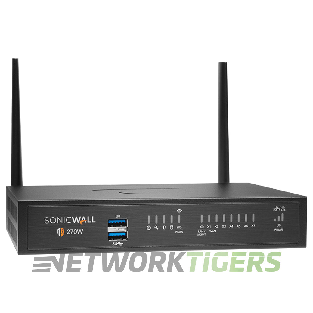 SonicWall TZ270W Wireless 02-SSC-8059 2 Gbps Firewall - TRANSFER READY