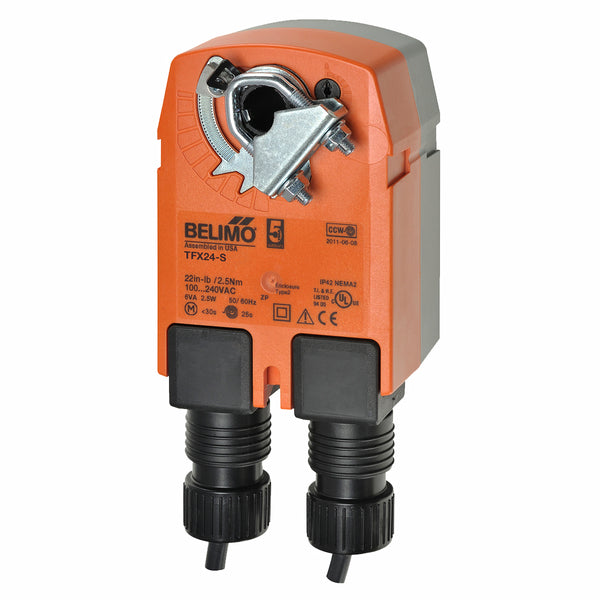 Belimo TFX24-S 24V Spring-Return Damper Actuator 22 in-lb On/Off Control