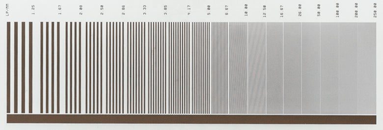 T-R1L3S6PR - Positive Reflective Variable Line Grating Test Target, 3" x 1"