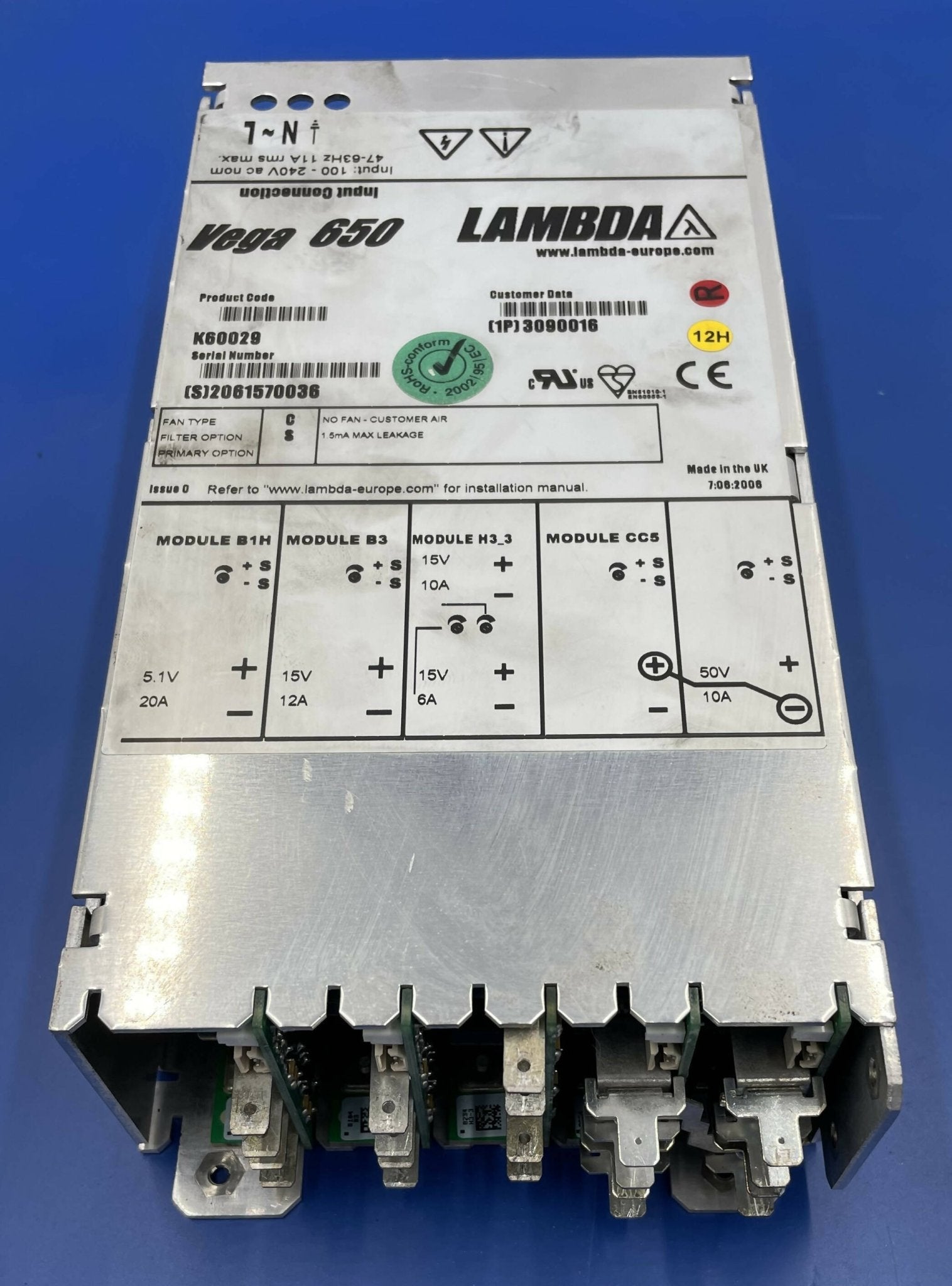 VEGA 650 POWER SUPPLY (3090016/K60029) SIEMENS