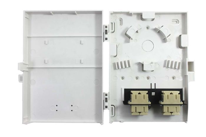 Molex Wall Mount Enclosure Compact 6 Port ST Adapters Singlemode/Multimode White Loaded