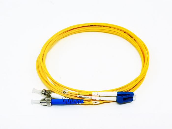 Fiber Optic Patch Cable, ST/UPC to LC/UPC, 1 meter, 1.6mm, Duplex, SM | Plus Corning® SMF-28® Ultra Fiber