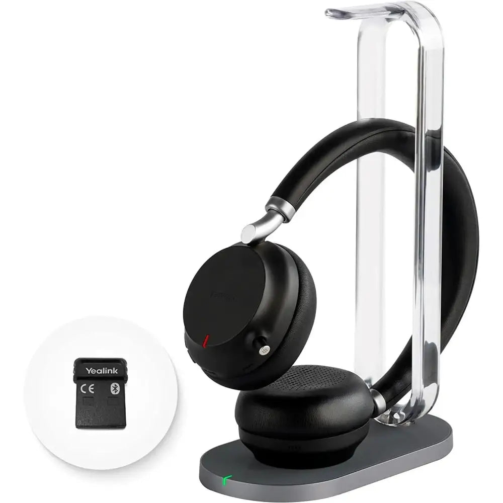 Yealink BH72 Lite USB-A Bluetooth Wireless Headset with Charging Stand Bundle - Black (BH72-LITE-B-BUN) - New