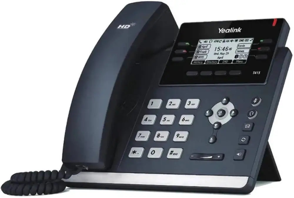 Yealink SIP-T41S 6-Line IP Phone | HD Voice, PoE, USB 2.0, 2.7" LCD - New