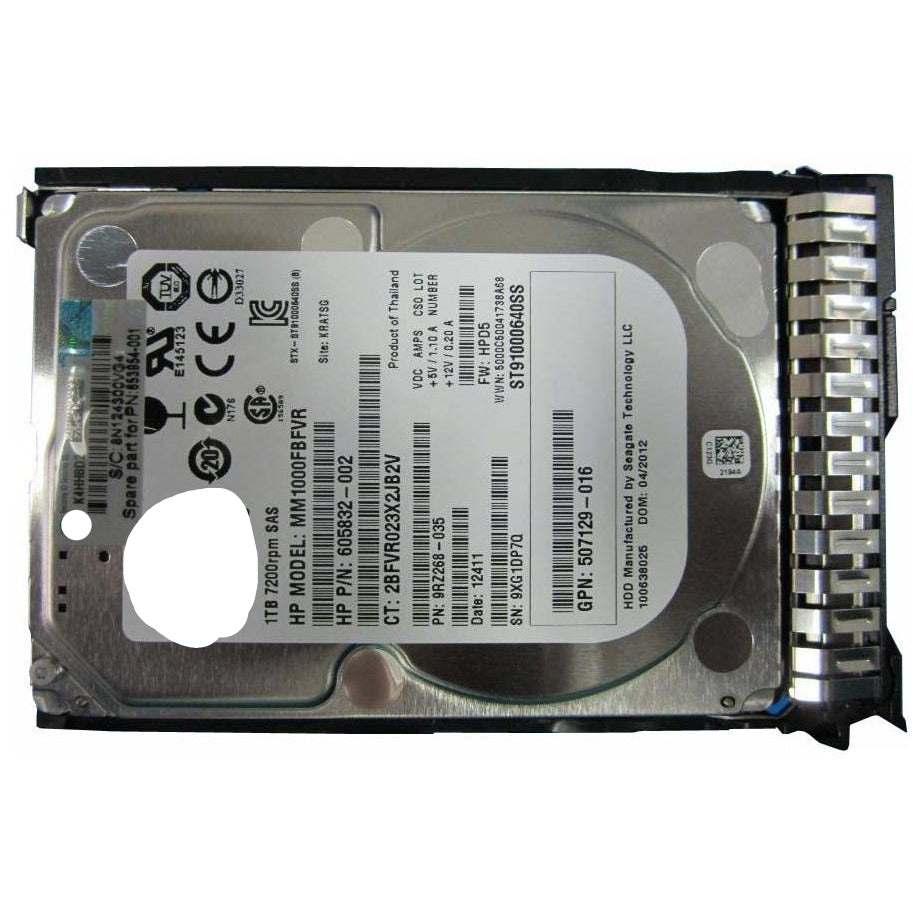 MM1000FBFVR 1TB 7200 RPM 6G 2.5" SAS HDD--- 9RZ268-035-- 605832-002