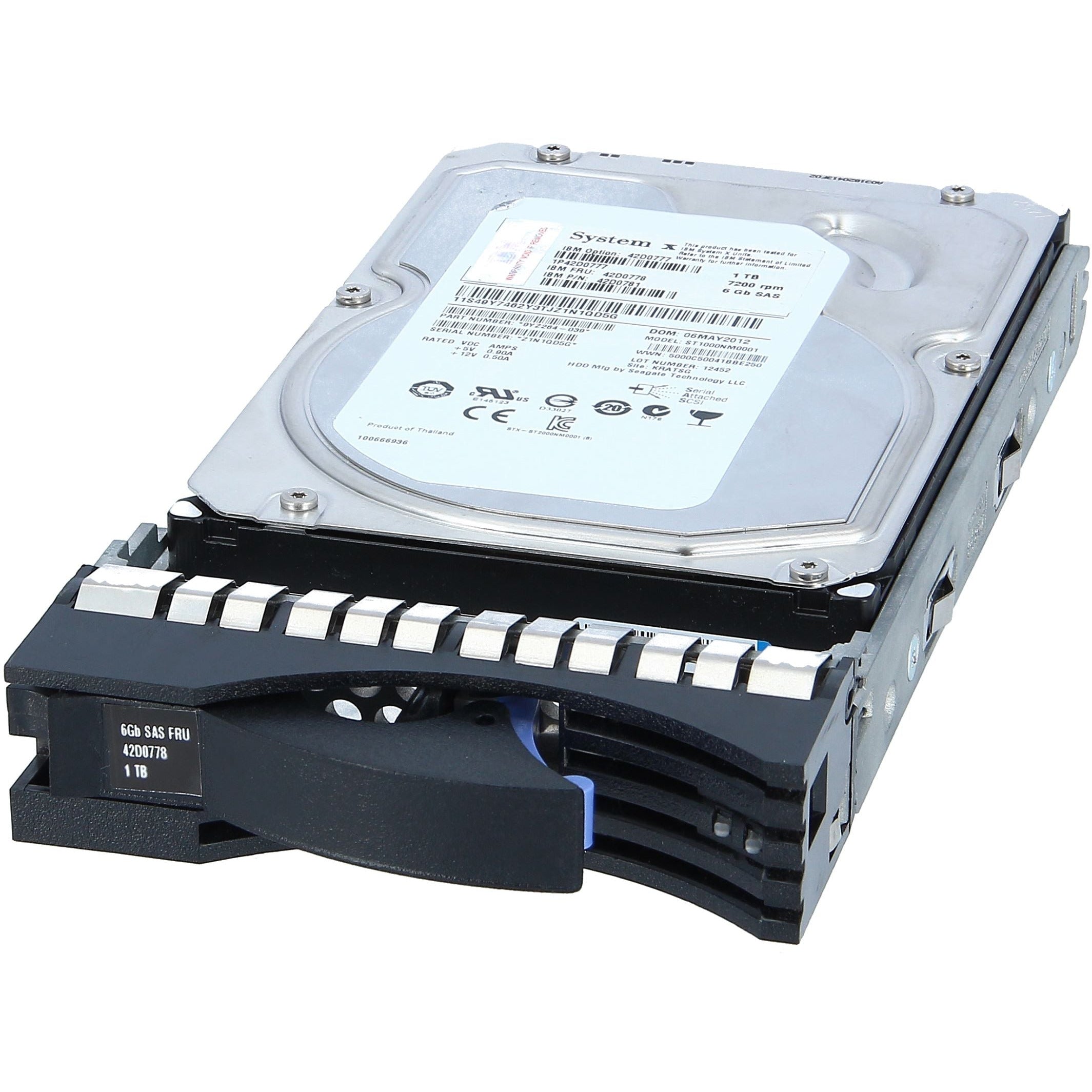 42D0778 1TB 7200RPM 6G 3.5" SAS Hard Drive LFF HDD w/ Tray 42D0777 42D0781