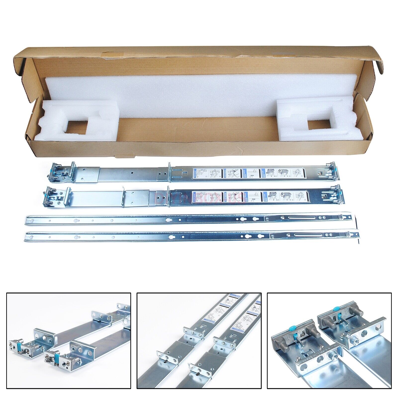 Rieles 53D7M 053D7M 1U Server Rack Rail Kit R230 R420 R620 R630 R640