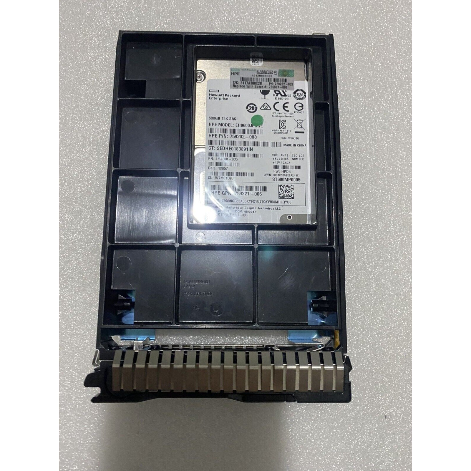 HD 765424-B21 Disco duro SAS SFF de 600 GB 15K 12G de 3,5 pulgadas con Smart Carrier 765867-001 888182854433