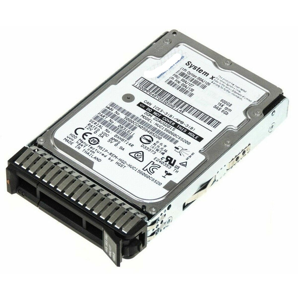00AJ126 00AJ130 00AJ127 600 GB 15K 6G 2.5" SAS G3HS HDD