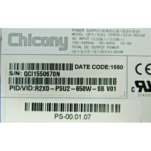 Cisco 74-7541-02 R2X0-PSU2-650W-SB 650W UCS C200 Redundant Power Supply   35-4 fonte - MFerraz Tecnologia
