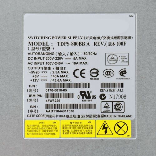 Fonte 800W Server Power Supply 45W8841 98Y2218 44W8229 for IBM V3500 V3700 - MFerraz Tecnologia