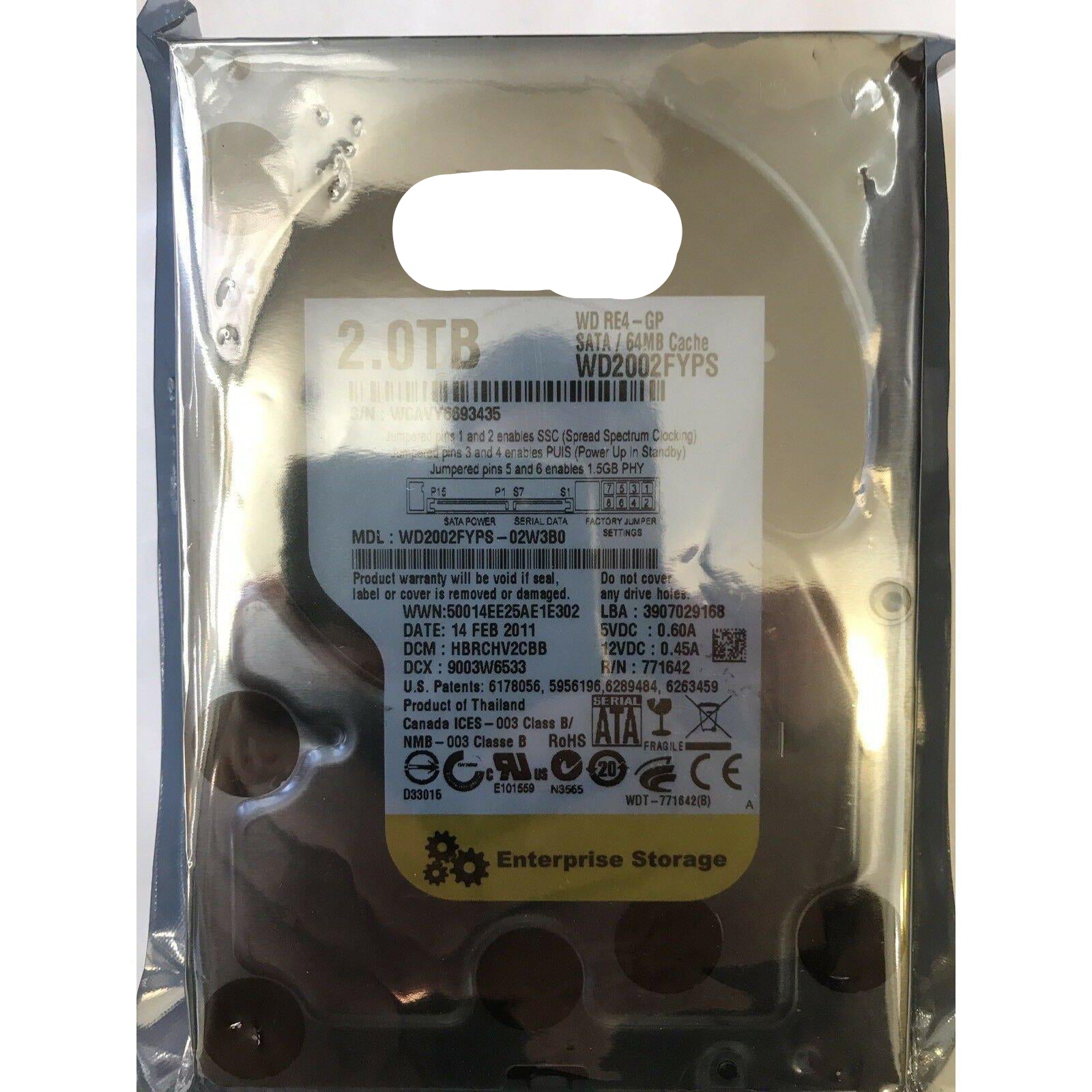 WD Western Digital RE4-GP WD2002FYPS 2 TB Enterprise 3.5" SATA Desktop HDD-FoxTI